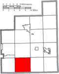 Map of Geauga County Ohio Highlighting Auburn Township